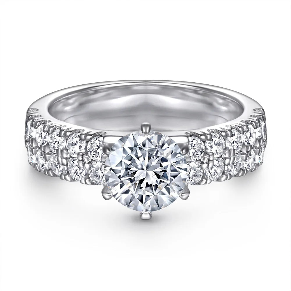 Anillo de plata de ley 925 marca MuShan con circonita cúbica 5A, sortija de compromiso estilo princesa para mujer, joyería fina bañada en rodio