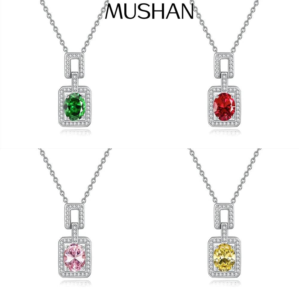 MuShan Jewelry 925 Sterling Silver Necklace Pendant Chain HCD Diamonds Bachelorette Gift Daughter Gift Women Necklaces Jewelry