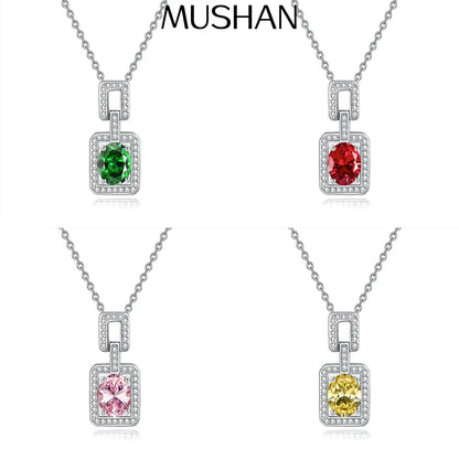MuShan Jewelry 925 Sterling Silver Necklace Pendant Chain HCD Diamonds Bachelorette Gift Daughter Gift Women Necklaces Jewelry