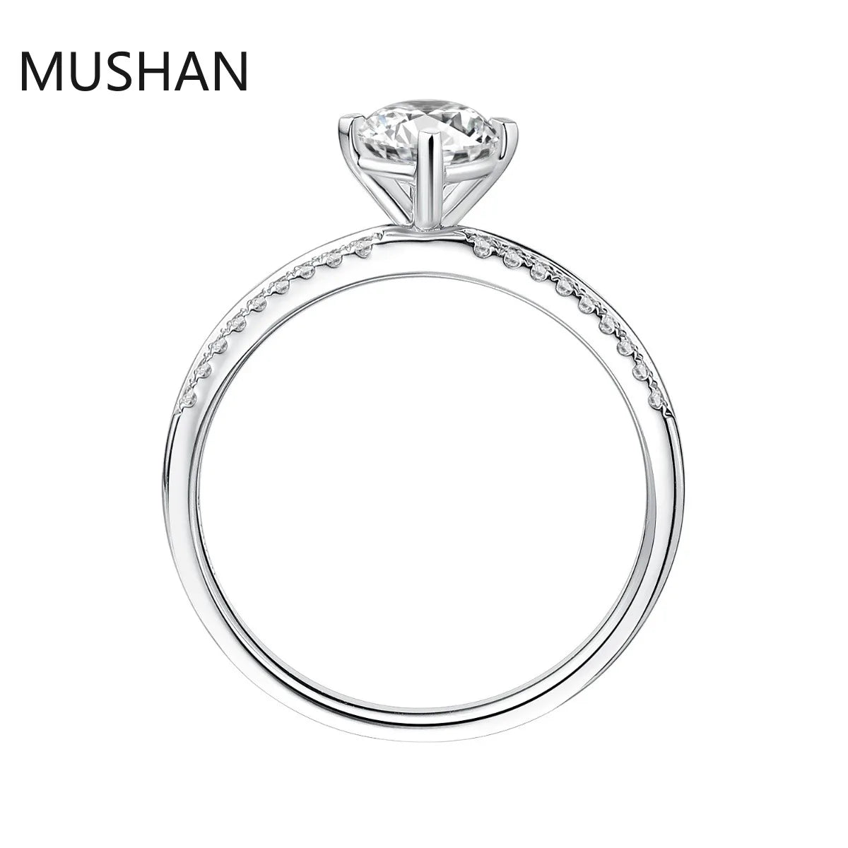 MUSHAN Luxury Custom 14K 18K Gold Rings Band Jewelry With Moissanite Diamond Lab Grown Gemstones Diamond Wedding Ring For Women