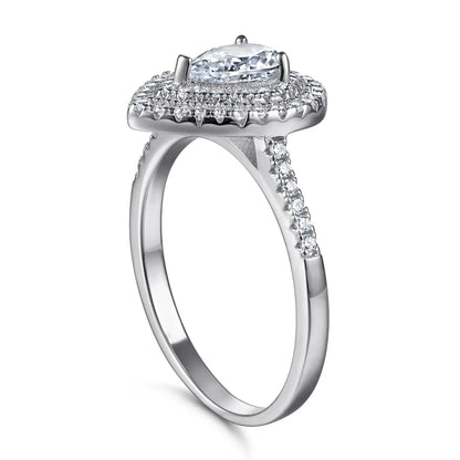 MuShan Jewelry 925 Sterling Silver Rings Bands Engagement Ring 7A Cubic Zirconia  Women Valentine Delicate  Women Gift