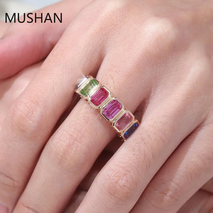 MUSHAN Luxury Custom 14K 18K Gold Rings Band Jewelry With Moissanite Diamond Lab Grown Gemstones Diamond Wedding Ring For Women