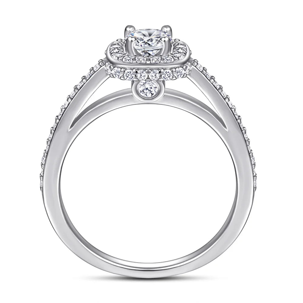 MuShan Jewelry 925 Sterling Silver Rings Bands Rings Bands Ring 7A Cubic Zirconia Rings Bands Engagement Anniversary  Women Gift