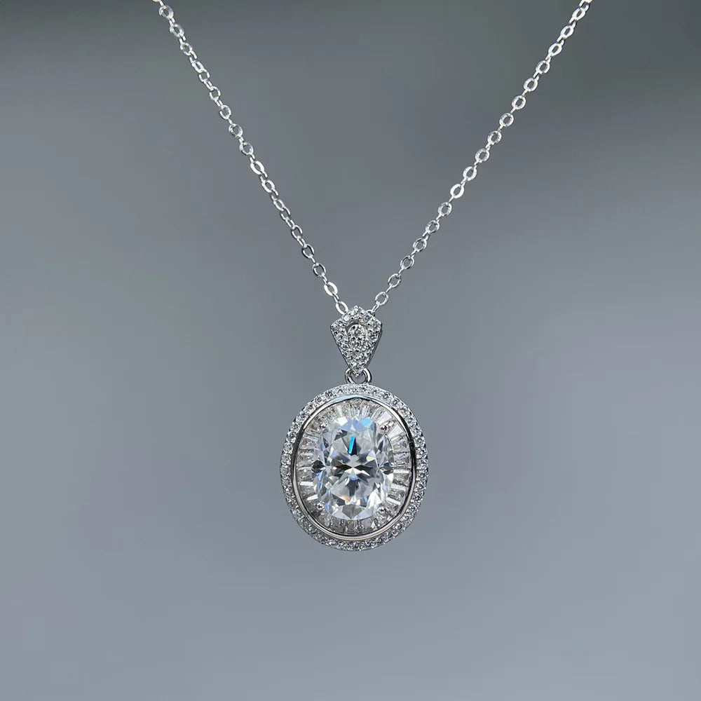 MuShan Designer Jewelry 925 Sterling Silver Y Necklace Pear Moissanite for Wife Rhodium Plated MST Patent Party Y Necklaces
