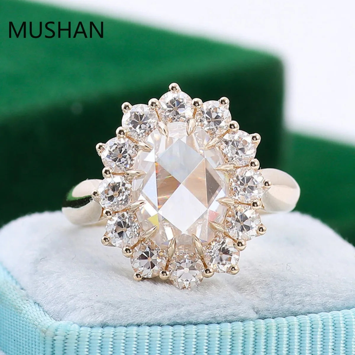 MUSHAN Luxury Custom 14K 18K Gold Rings Band Jewelry With Moissanite Diamond Lab Grown Gemstones Diamond Wedding Ring For Women