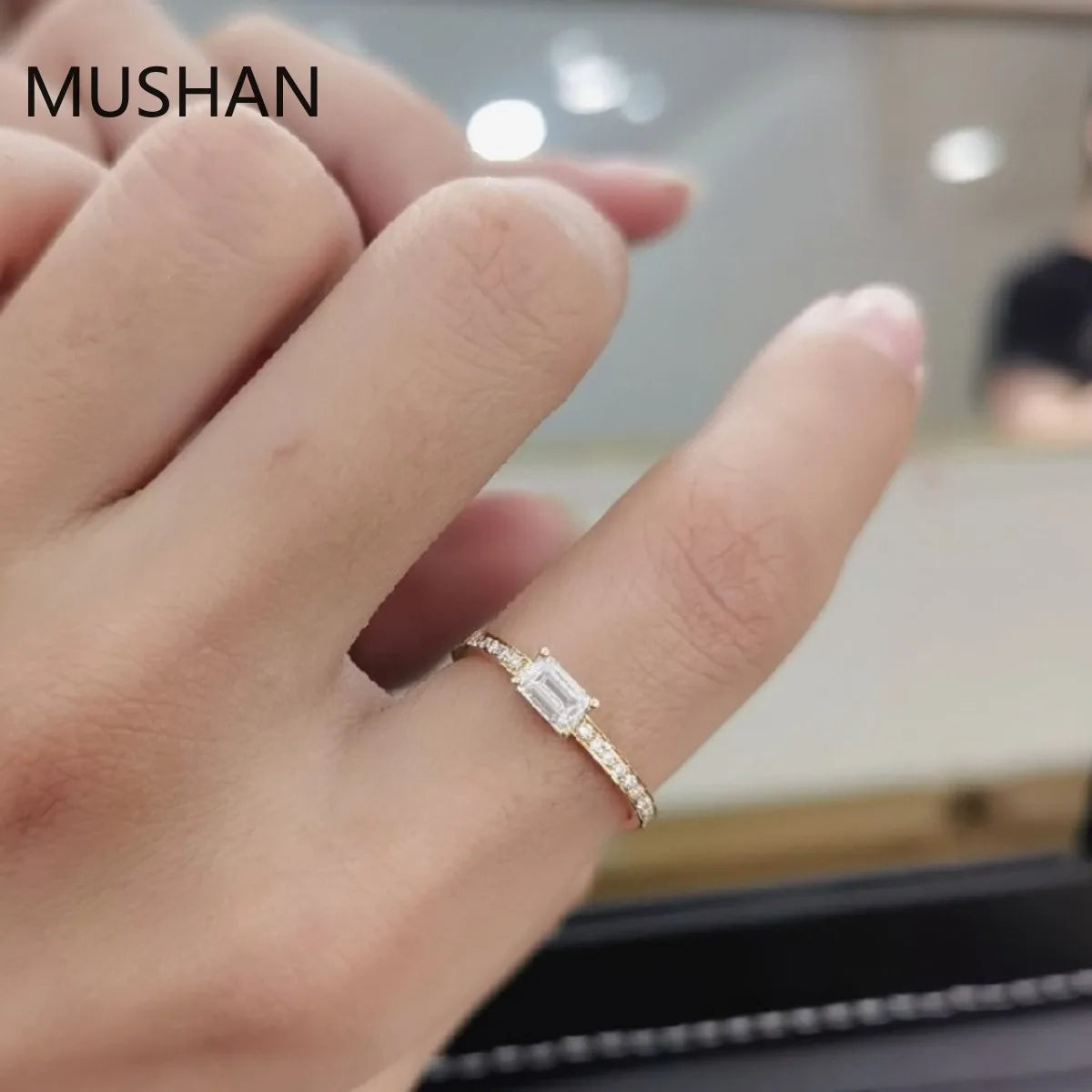 MUSHAN Luxury Custom 14K 18K Gold Rings Band Jewelry With Moissanite Diamond Lab Grown Gemstones Diamond Wedding Ring For Women