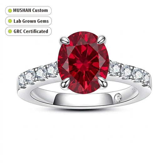 MUSHAN Custom Jewelry 925 Sterling Silver Ring Band 3 ct Lab Grown Gemstones Ruby Emerald Sapphire Sunflower Rings Jewelry