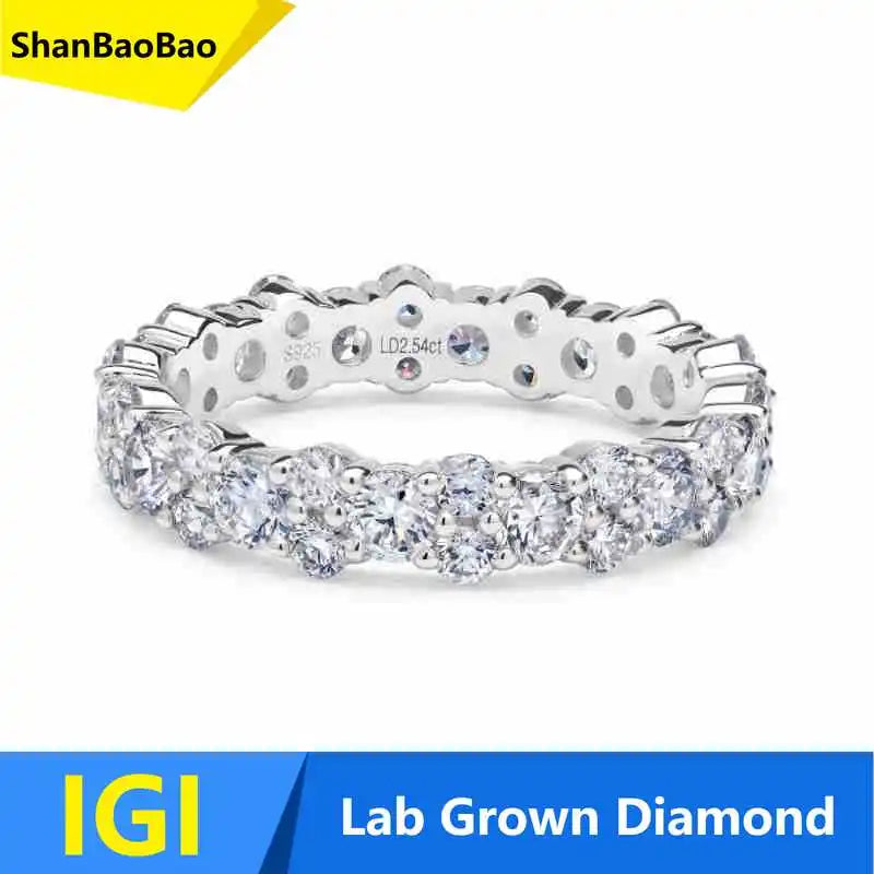 MUSHAN Custom Luxury Diamond Rings Jewelry IGI Certificated for Women 925 Sterling Silver Lab Grown Diamond Ring Band HPHT CVD