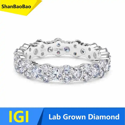 MUSHAN Custom Luxury Diamond Rings Jewelry IGI Certificated for Women 925 Sterling Silver Lab Grown Diamond Ring Band HPHT CVD