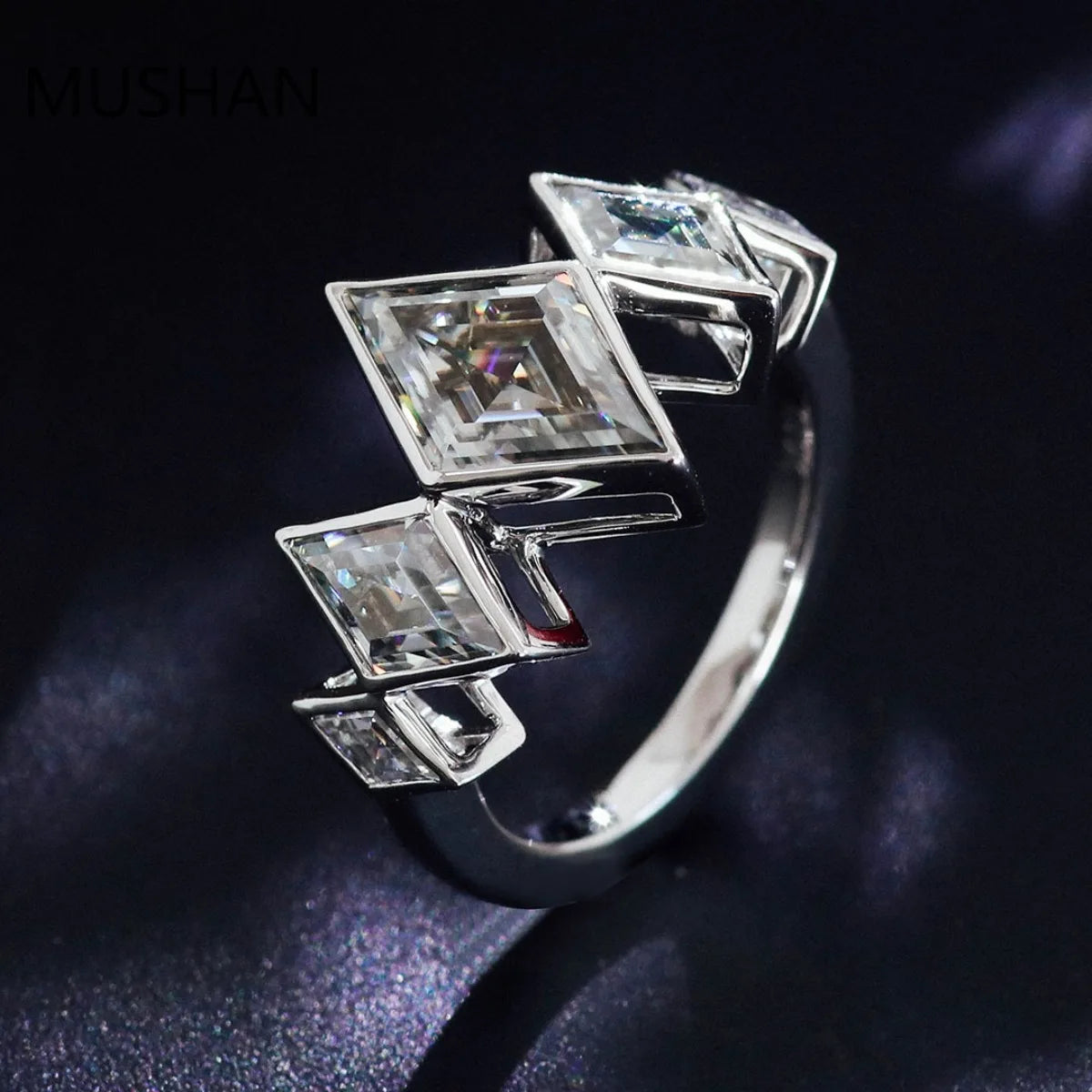 MUSHAN Luxury Custom 14K 18K Gold Rings Band Jewelry With Moissanite Diamond Lab Grown Gemstones Diamond Wedding Ring For Women