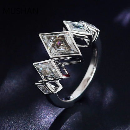 MUSHAN Luxury Custom 14K 18K Gold Rings Band Jewelry With Moissanite Diamond Lab Grown Gemstones Diamond Wedding Ring For Women