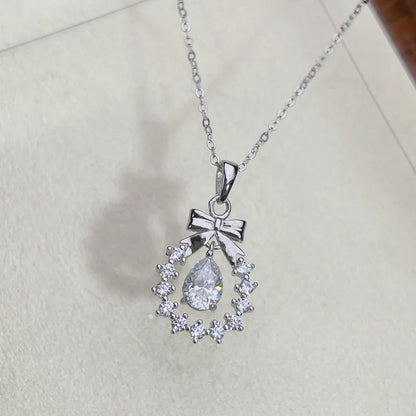 Collar de plata de ley 925 de la marca MuShan, corto, con moissanita de 2 quilates, regalo para mujer y para el Día de la Madre, chapado en oro, patente MST, corto