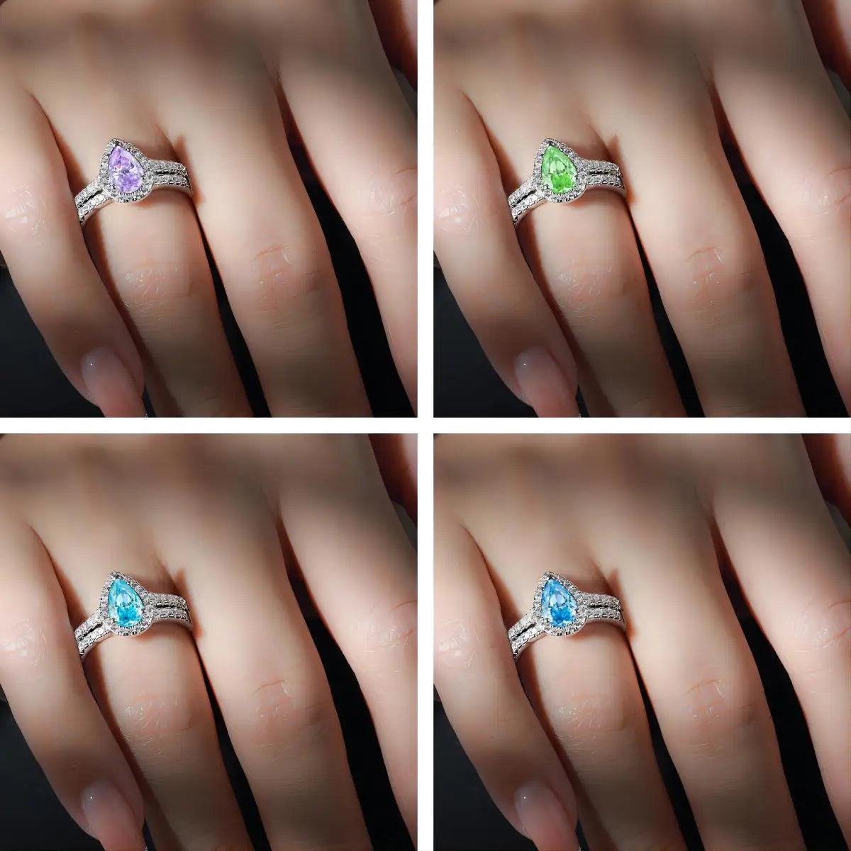 MuShan Jewelry 925 Sterling Silver Ring Wedding Band High Carbon Diamond Sister Gift Statement Jewelry Women Rings Fine Jewelry