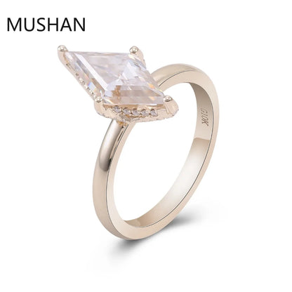 MUSHAN Luxury Custom 14K 18K Gold Rings Band Jewelry With Moissanite Diamond Lab Grown Gemstones Diamond Wedding Ring For Women