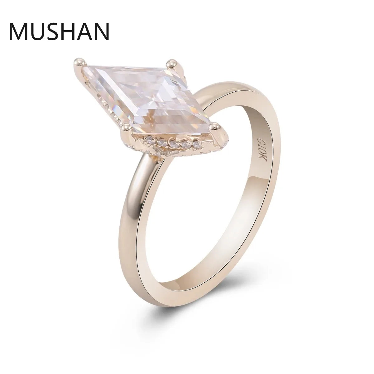 MUSHAN Luxury Custom 14K 18K Gold Rings Band Jewelry With Moissanite Diamond Lab Grown Gemstones Diamond Wedding Ring For Women