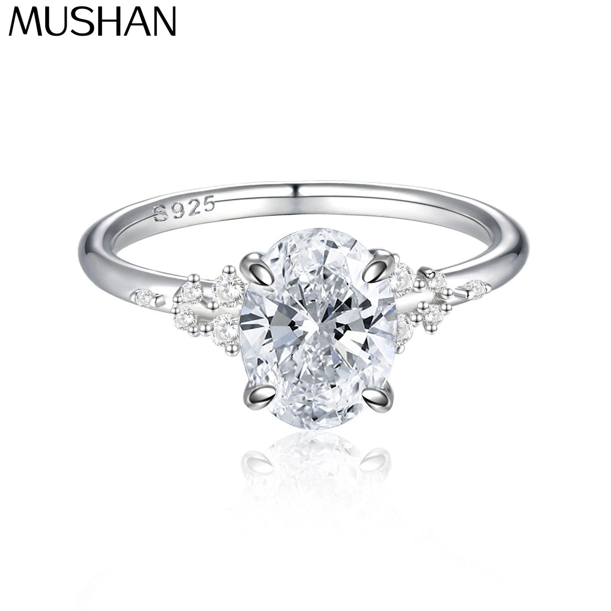 MuiShan Jevelry 925 Sterling Silver Rings Bands Engagement Ring 5A Cubic Zirconia Birthday Valentine Amniversary Women Gift