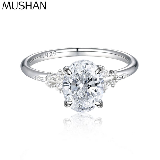 MuiShan Jevelry 925 Sterling Silver Rings Bands Engagement Ring 5A Cubic Zirconia Birthday Valentine Amniversary Women Gift