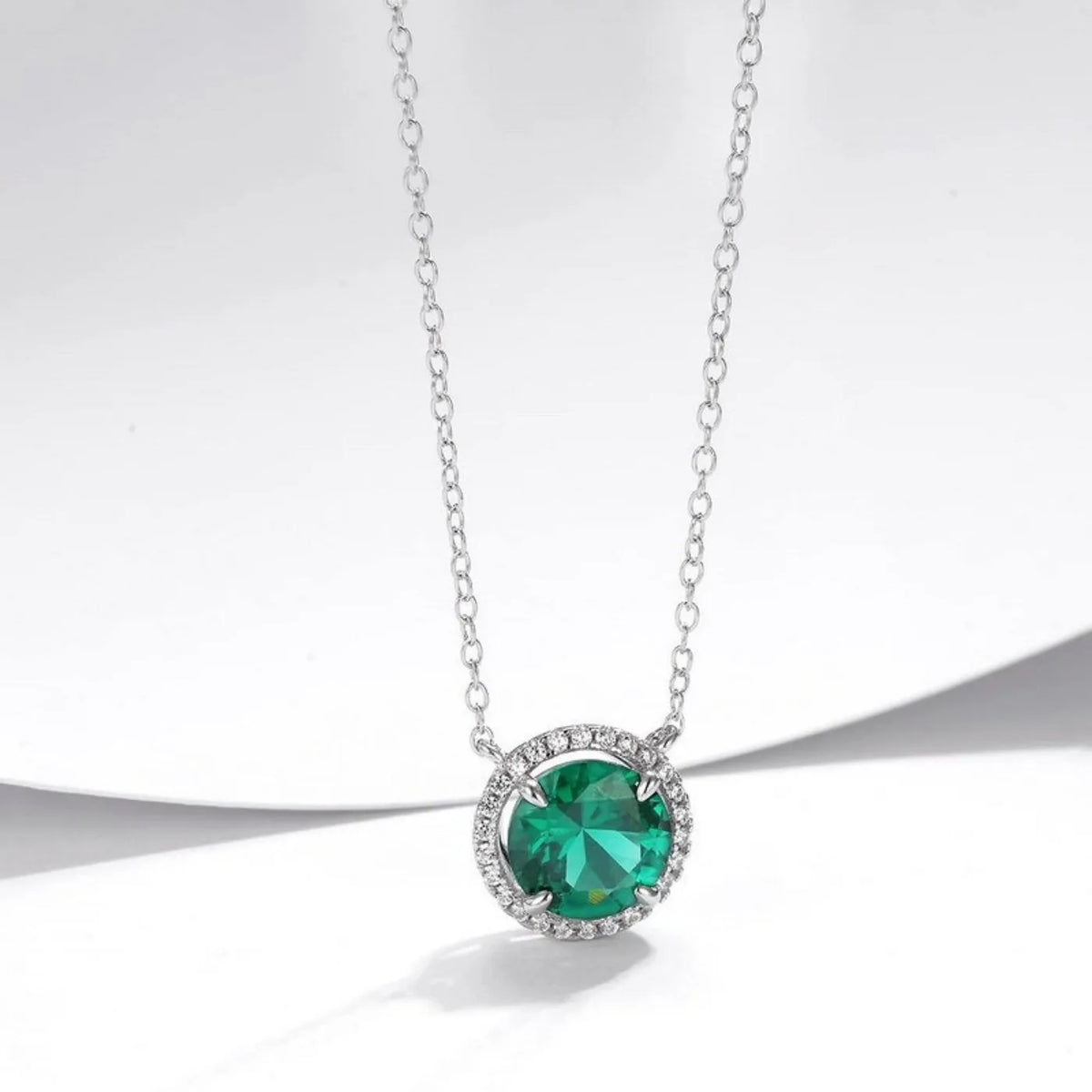 MUSHAN Luxury Jewelry 925 Sterling Silver Chain Pendant Necklace Lab Grown Emerald Ruby Gemstones Necklaces Pendants GRC Jewelry