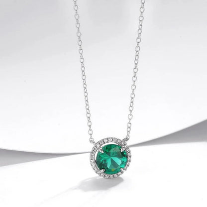 MUSHAN Luxury Jewelry 925 Sterling Silver Chain Pendant Necklace Lab Grown Emerald Ruby Gemstones Necklaces Pendants GRC Jewelry