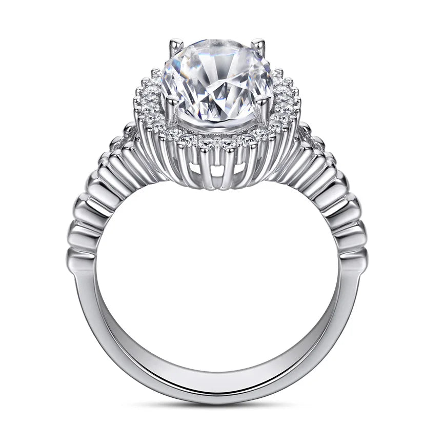 MuShan Jewelry 925 Sterling Silver Rings Bands Engagement Ring 7A Cubic Zirconia Trendy Anniversary Rings Bands  Women Gift