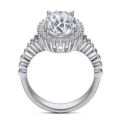 MuShan Jewelry 925 Sterling Silver Rings Bands Engagement Ring 7A Cubic Zirconia Trendy Anniversary Rings Bands  Women Gift