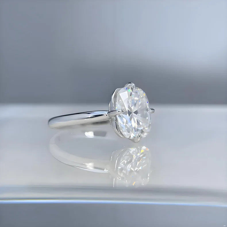 Bague MUSHAN Luxury Jewelry en argent sterling 925, diamant moissanite taille coussin de 4 carats (8x10 mm), plaquée rhodium, pour femme