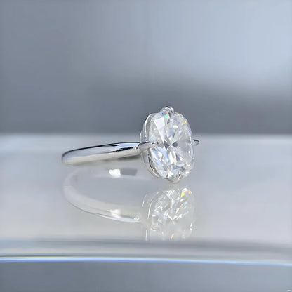 Bague MUSHAN Luxury Jewelry en argent sterling 925, diamant moissanite taille coussin de 4 carats (8x10 mm), plaquée rhodium, pour femme