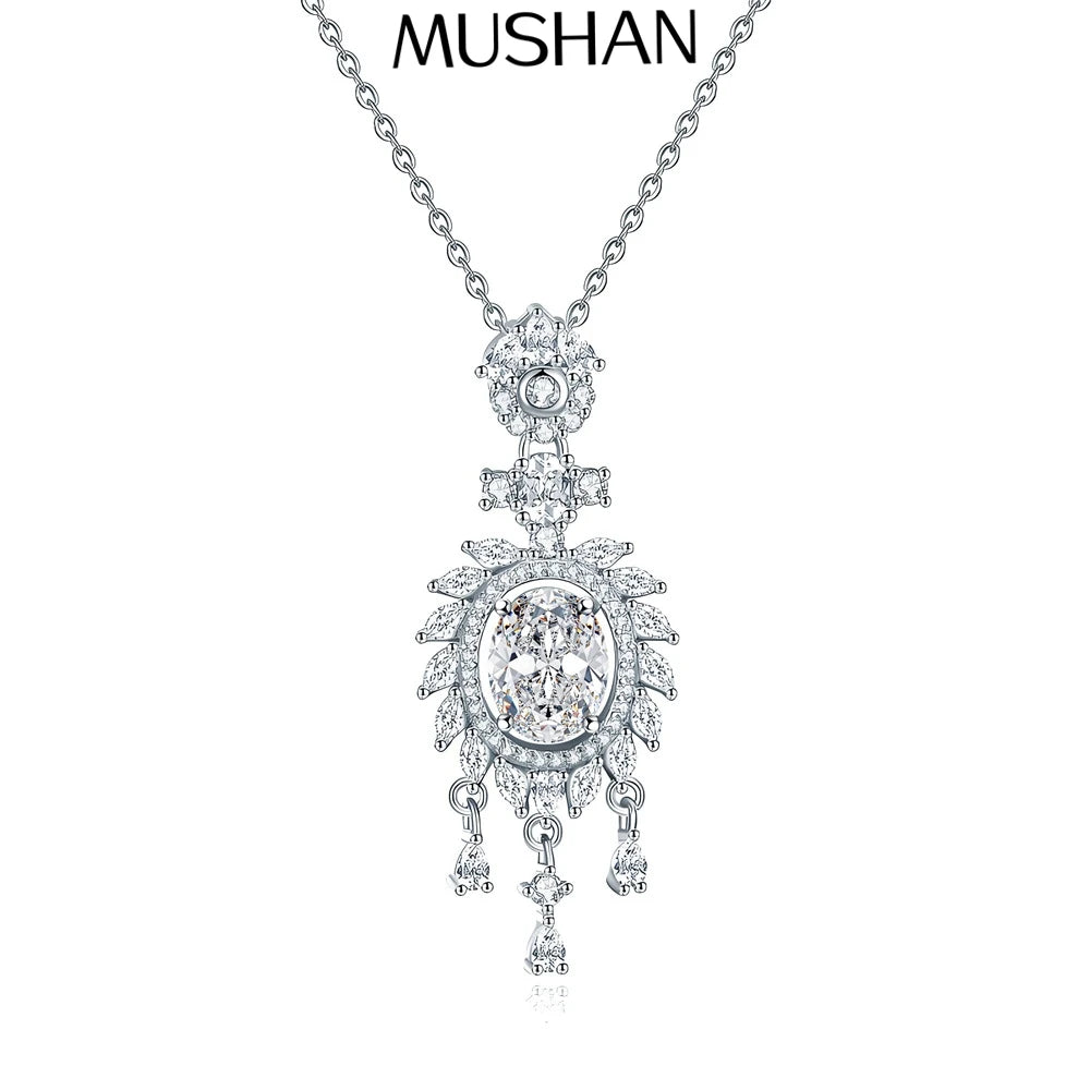 Pendentif goutte en argent sterling 925 de la marque MuShan, cœur en moissanite pour femme, plaqué or 18 carats, pendentif goutte breveté MST pour les fêtes