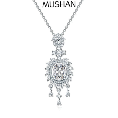 Pendentif goutte en argent sterling 925 de la marque MuShan, cœur en moissanite pour femme, plaqué or 18 carats, pendentif goutte breveté MST pour les fêtes
