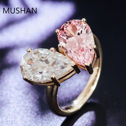 MUSHAN Luxury Custom 14K 18K Gold Rings Band Jewelry With Moissanite Diamond Lab Grown Gemstones Diamond Wedding Ring For Women