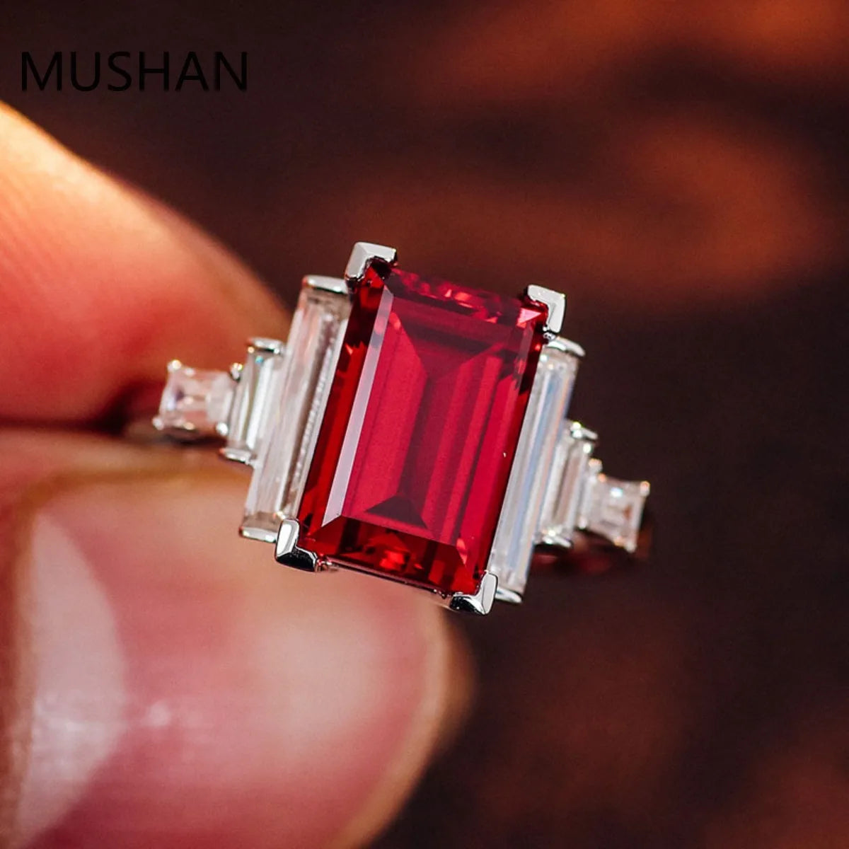 MUSHAN Luxury Custom 14K 18K Gold Rings Band Jewelry With Moissanite Diamond Lab Grown Gemstones Diamond Wedding Ring For Women