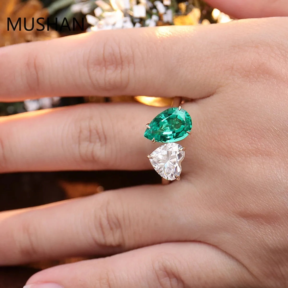 MUSHAN Luxury Custom 14K 18K Gold Rings Band Jewelry With Moissanite Diamond Lab Grown Gemstones Diamond Wedding Ring For Women