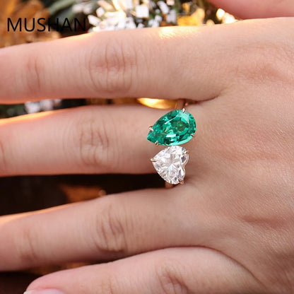 MUSHAN Luxury Custom 14K 18K Gold Rings Band Jewelry With Moissanite Diamond Lab Grown Gemstones Diamond Wedding Ring For Women