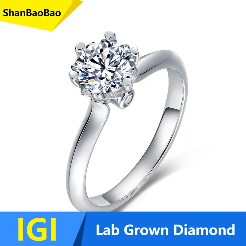 MUSHAN Custom Luxury Diamond Rings Jewelry IGI Certificated for Women 925 Sterling Silver Lab Grown Diamond Ring Band HPHT CVD