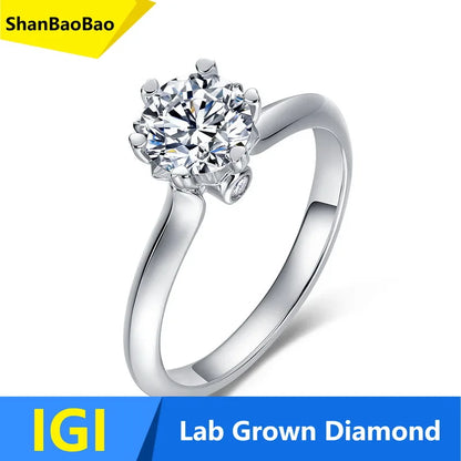 MUSHAN Custom Luxury Diamond Rings Jewelry IGI Certificated for Women 925 Sterling Silver Lab Grown Diamond Ring Band HPHT CVD