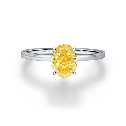 MUSHAN Luxury Jewelry S925 Silver Mint Green Oval Ring  Women'S Simple Ring Finger Ring Diamond Ring