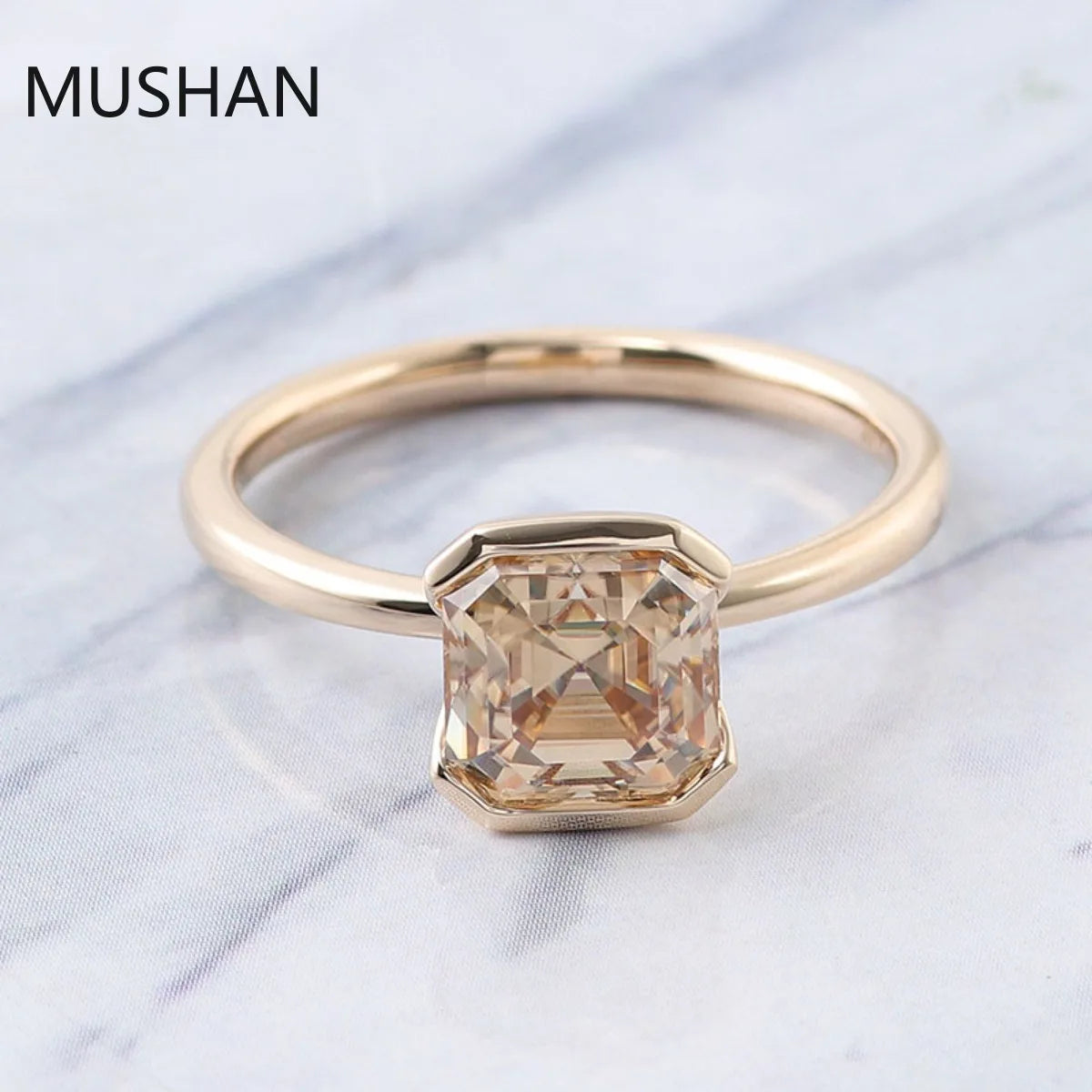 MUSHAN Luxury Custom 14K 18K Gold Rings Band Jewelry With Moissanite Diamond Lab Grown Gemstones Diamond Wedding Ring For Women