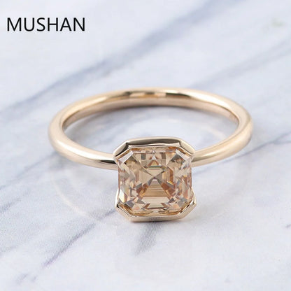 MUSHAN Luxury Custom 14K 18K Gold Rings Band Jewelry With Moissanite Diamond Lab Grown Gemstones Diamond Wedding Ring For Women