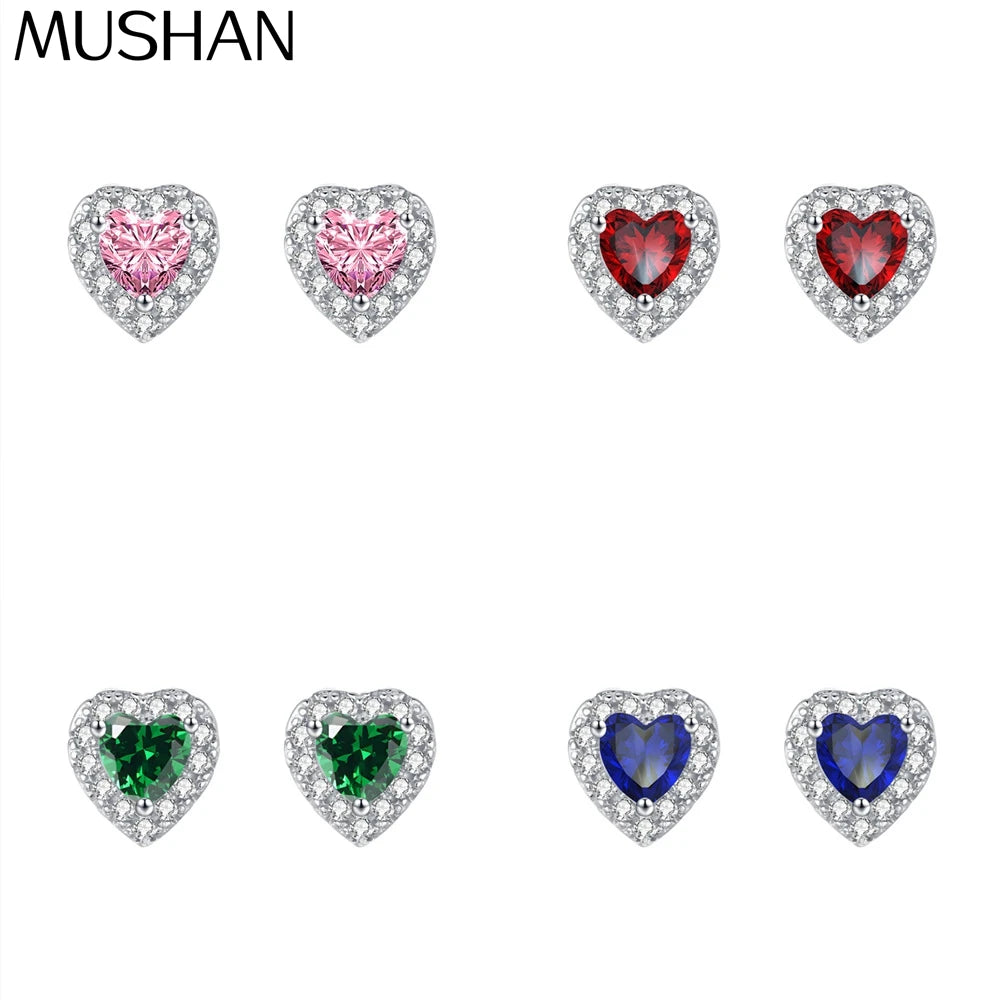MuShan Jewelry 925 Sterling Silver Stud Earrings Drop HCD Gemstones Bachelorette Gift Best Friend Gift Women Earring Fine Jewelr