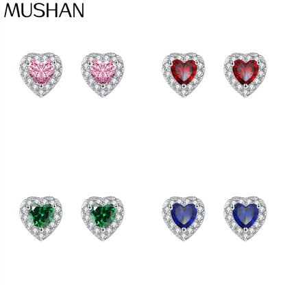 MuShan Jewelry 925 Sterling Silver Stud Earrings Drop HCD Gemstones Bachelorette Gift Best Friend Gift Women Earring Fine Jewelr