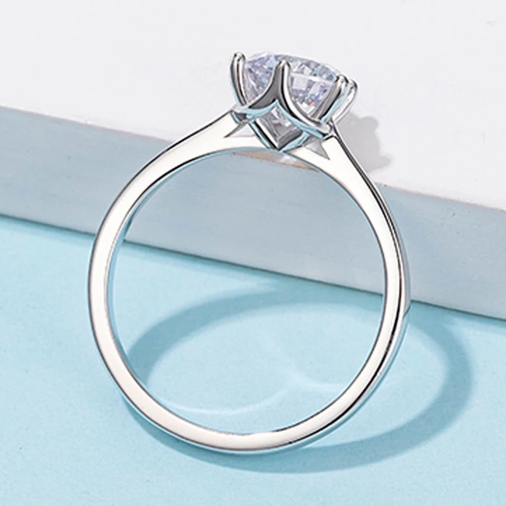 MuShan Jewelry 925 Sterling Silver Ring Moissanite D Color VVS1 Designer Classic Fancy Bold Rings Diamond Accessories