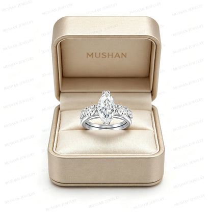MUSHAN Custom Jewelry 3CT Waterdrop Ring Lab Grown Gemstones Ruby Emerald Sapphire Rings Jewelry 925 Sterling Silver Women Ring
