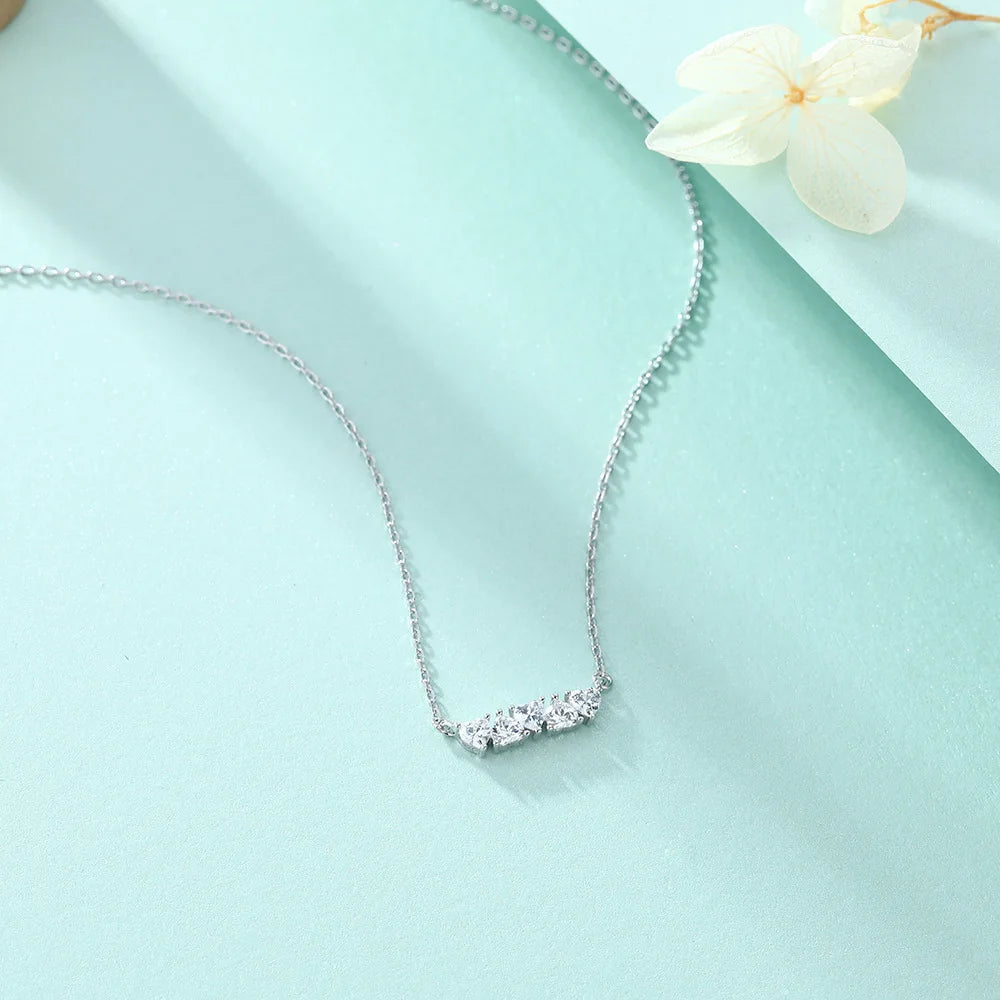 Collar tipo gargantilla de plata de ley 925 de MuShan Jewelry, cadena con diamantes HCD, regalo de aniversario, regalo del Día de la Madre, collares de joyería para mujer