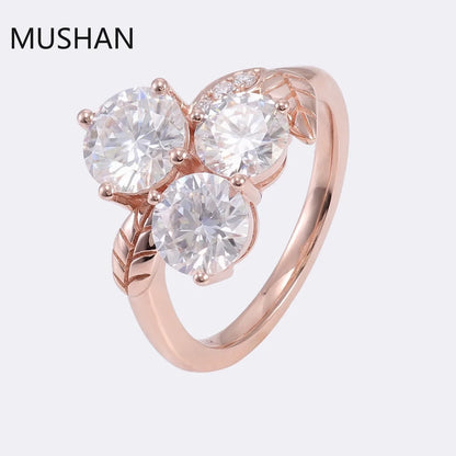 MUSHAN Luxury Custom 14K 18K Gold Rings Band Jewelry With Moissanite Diamond Lab Grown Gemstones Diamond Wedding Ring For Women