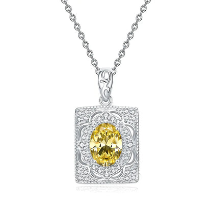MuShan Jewelry 925 Sterling Silver Necklace Pendant Chain HCD Gemstones Birthday Gift Minimalist Style Women Necklaces Jewelry