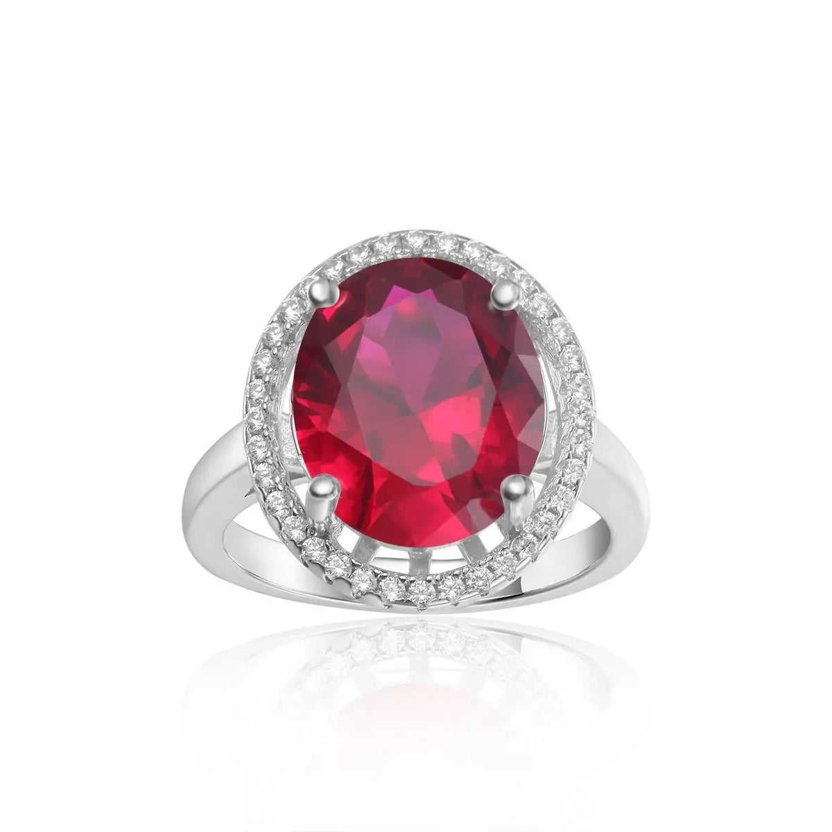 MUSHAN Custom Jewelry 925 Sterling Silver Ring Lab Red Ruby Cushion Daily Ring for Women 18K Gold Plated GRC Certificate Rings