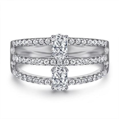 MuShan Designer Jewelry 925 Sterling Silver Ring Zircon 5A Grade Triangle Formal for Bride Real Gold Plated Fine Jewelry Rings