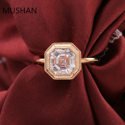 MUSHAN Luxury Custom 14K 18K Gold Rings Band Jewelry With Moissanite Diamond Lab Grown Gemstones Diamond Wedding Ring For Women