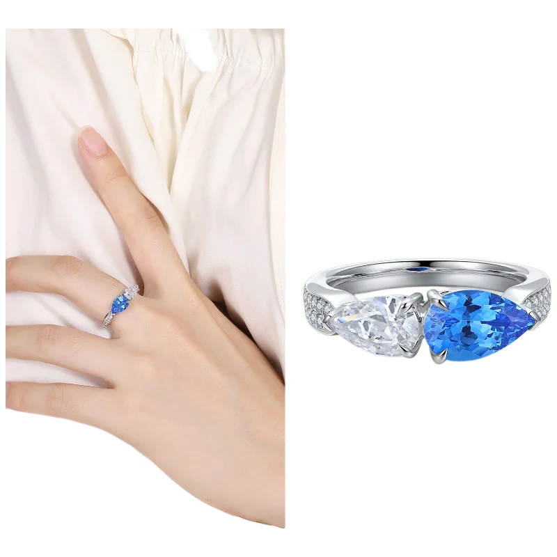 Bague MUSHAN personnalisée en argent sterling 925 avec émeraude bleue de laboratoire, ronde, pour mariage et fête, pour femme, plaquée or 18 carats, bague d'anniversaire