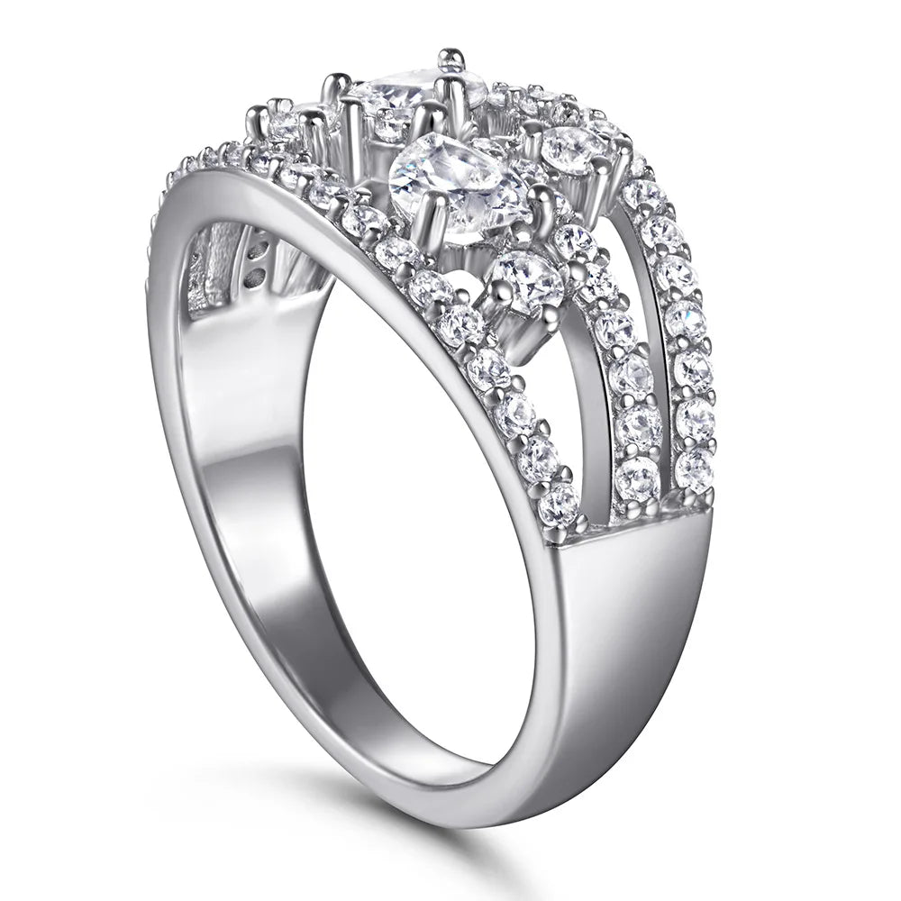 Anillo de plata de ley 925 MuShan Luxury Jewelry con circonita cúbica de grado 7A, corte cojín, joyería fina para mujer para oficina, chapado en oro auténtico